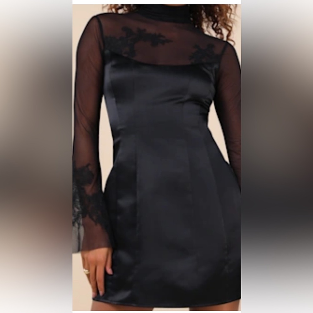Lulu's Black Long Sleeve Dress